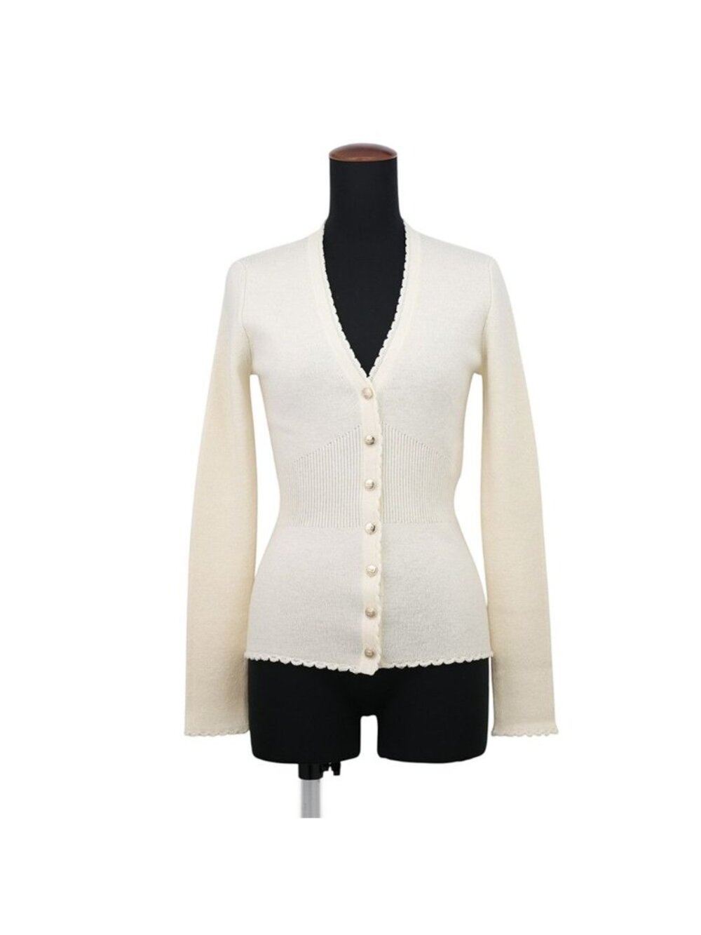 Chanel Cardigan Coco Buttons Ribknit Top